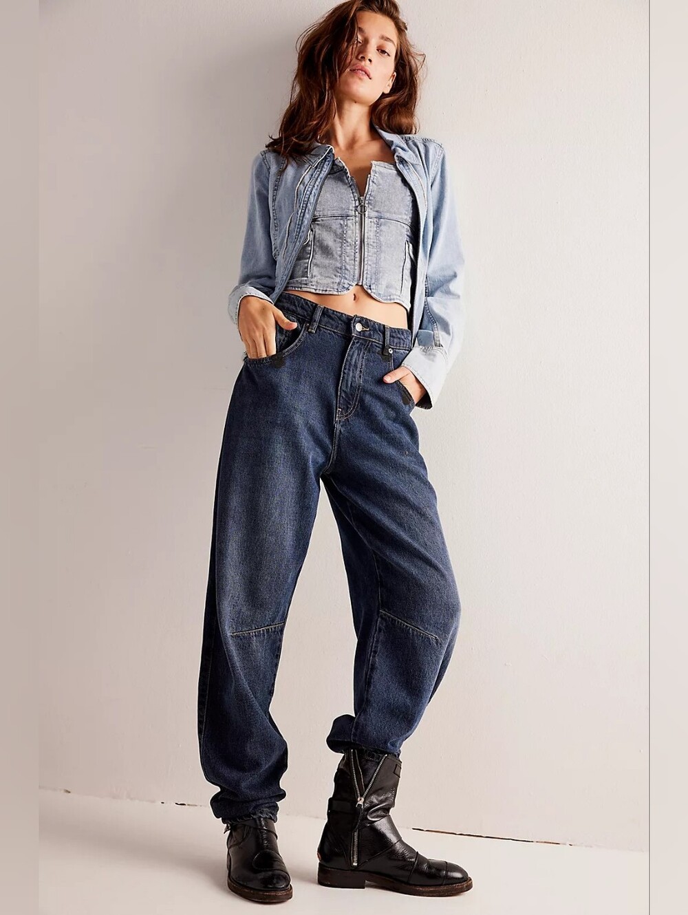 Free People Augusta Barrel Jeans Size 25